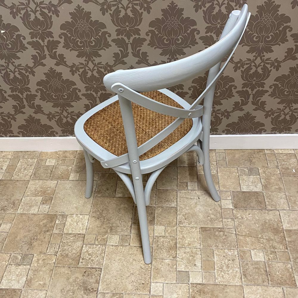 French Cross Back Chair — Grey