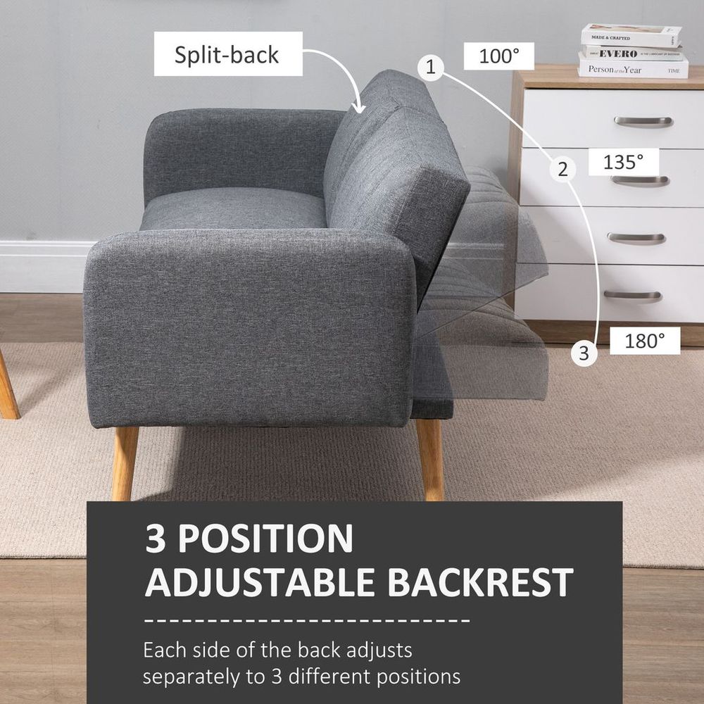 Two Seater Sofa Bed with Adjustable Backrest