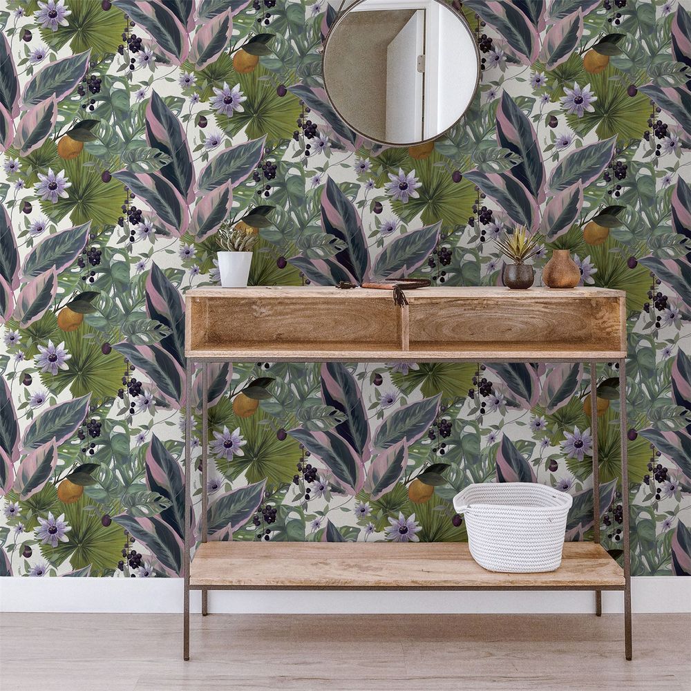 Passion Flower White Wallpaper