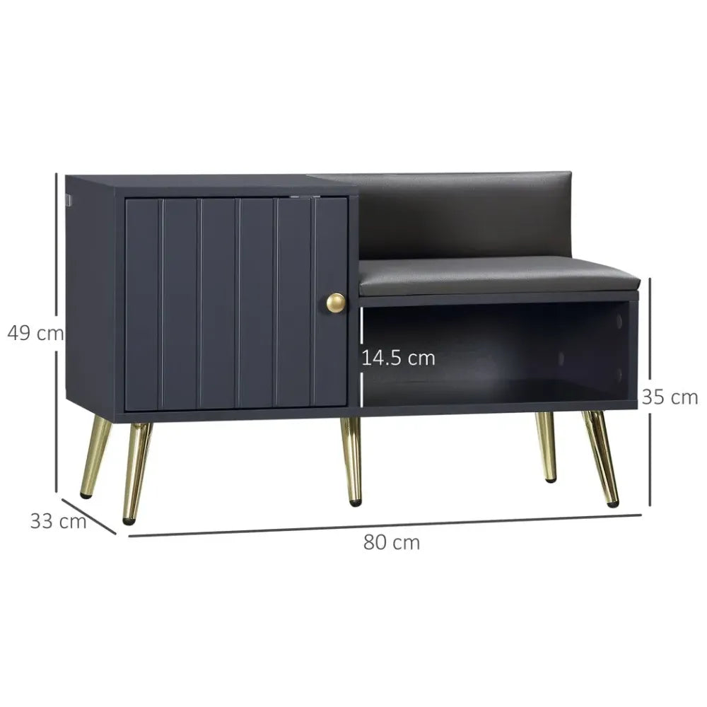 Shoe Bench with Storage Cabinet