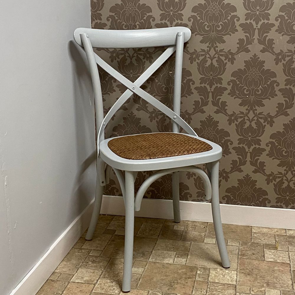 French Cross Back Chair — Grey
