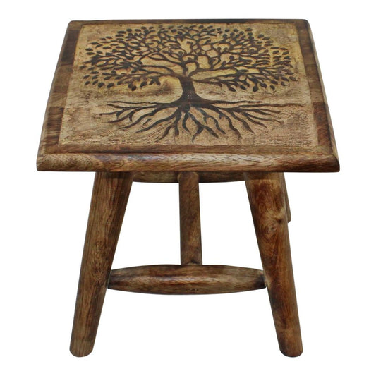 Tree of Life Hand Carved Stool