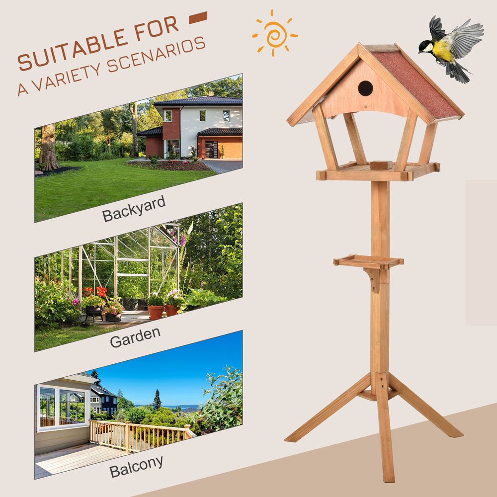 Wooden Bird Feeder Stand