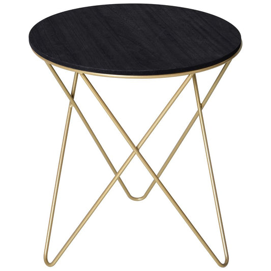 Round Coffee / Bedside Table  — Black & Gold