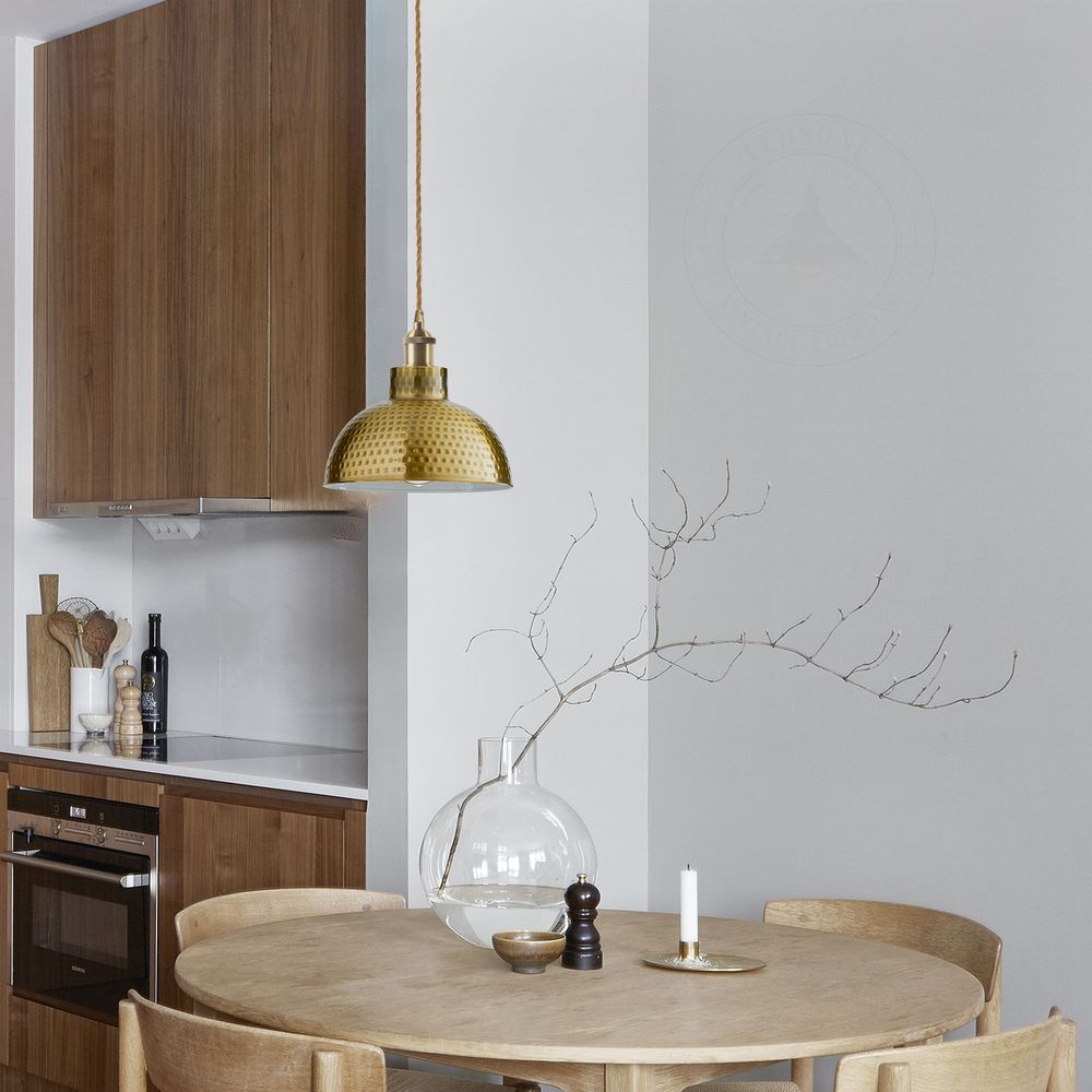 2 X Pack Ceiling Pendant Light Metal Shades — Yellow Brass