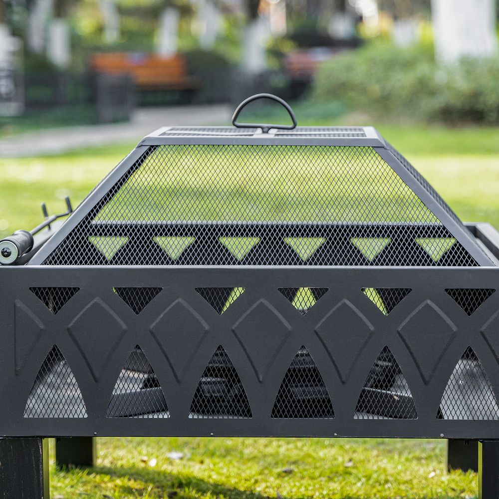 Outdoor Fire Pit with Screen Cover
