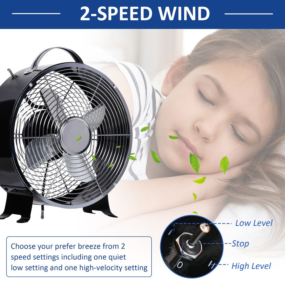 2-Speed Electric Fan — Black