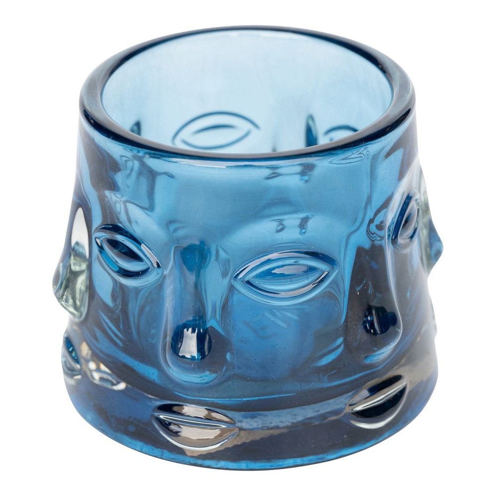 Glass Candle Holder — Blue