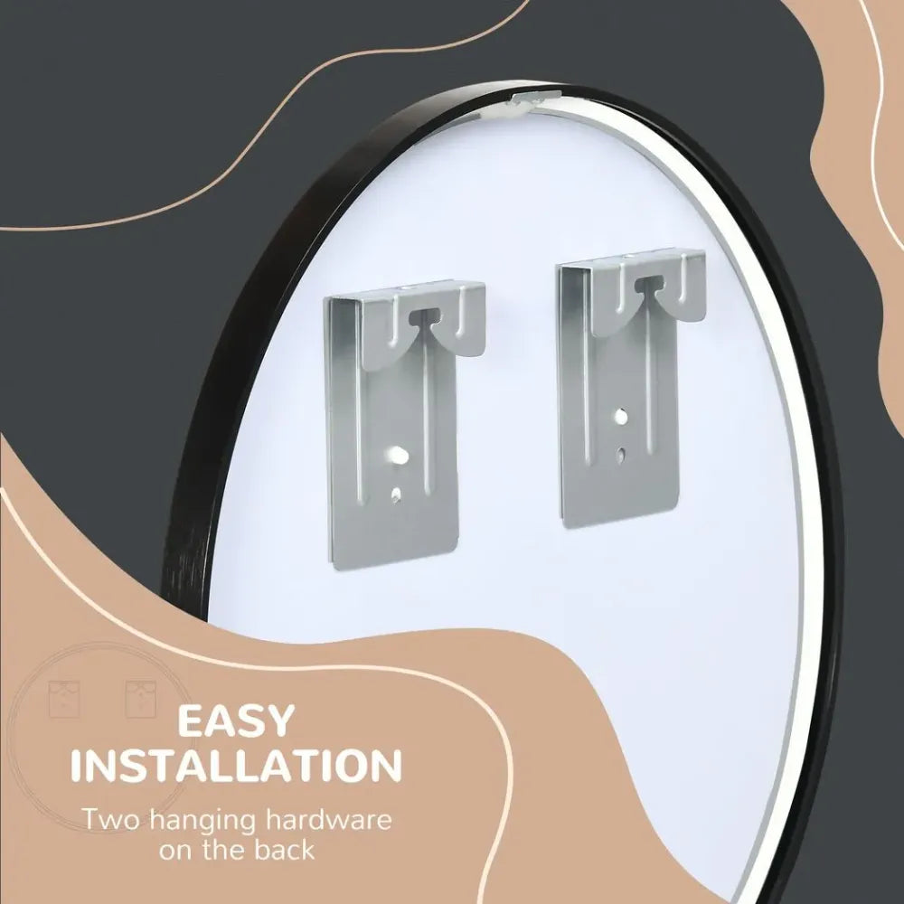 Wall-mounted Vanity Mirror — Black, 40x40cm