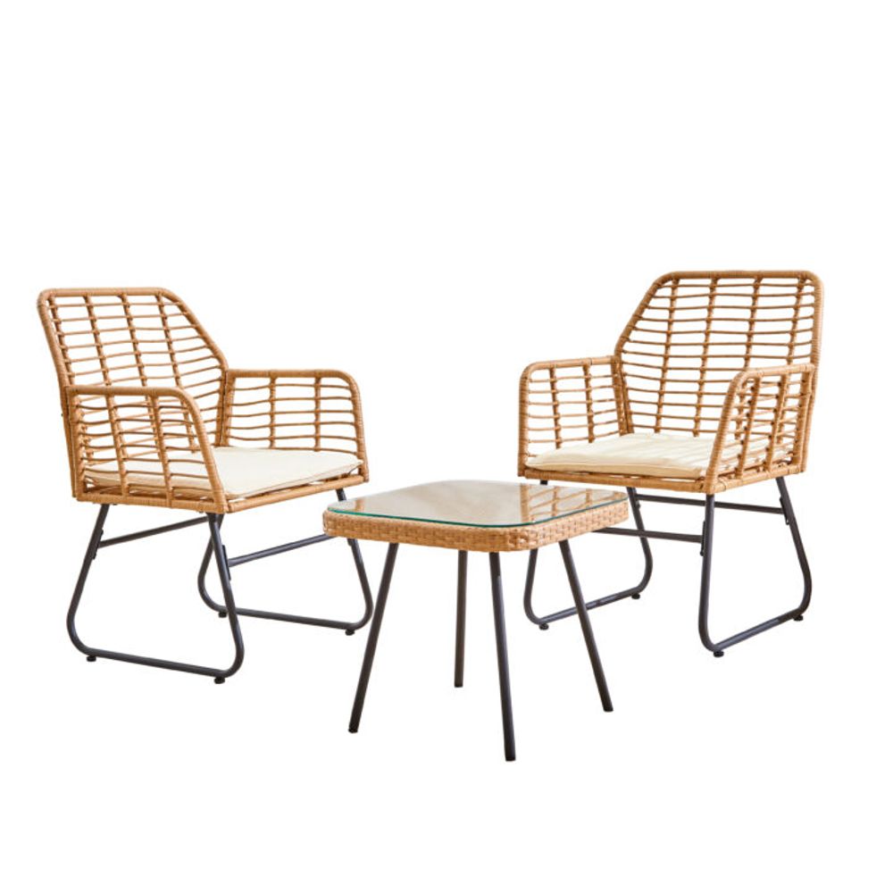 3 Piece Garden Table & Chairs Bistro Set