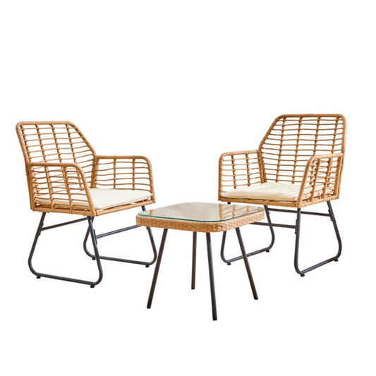 3 Piece Garden Table & Chairs Bistro Set