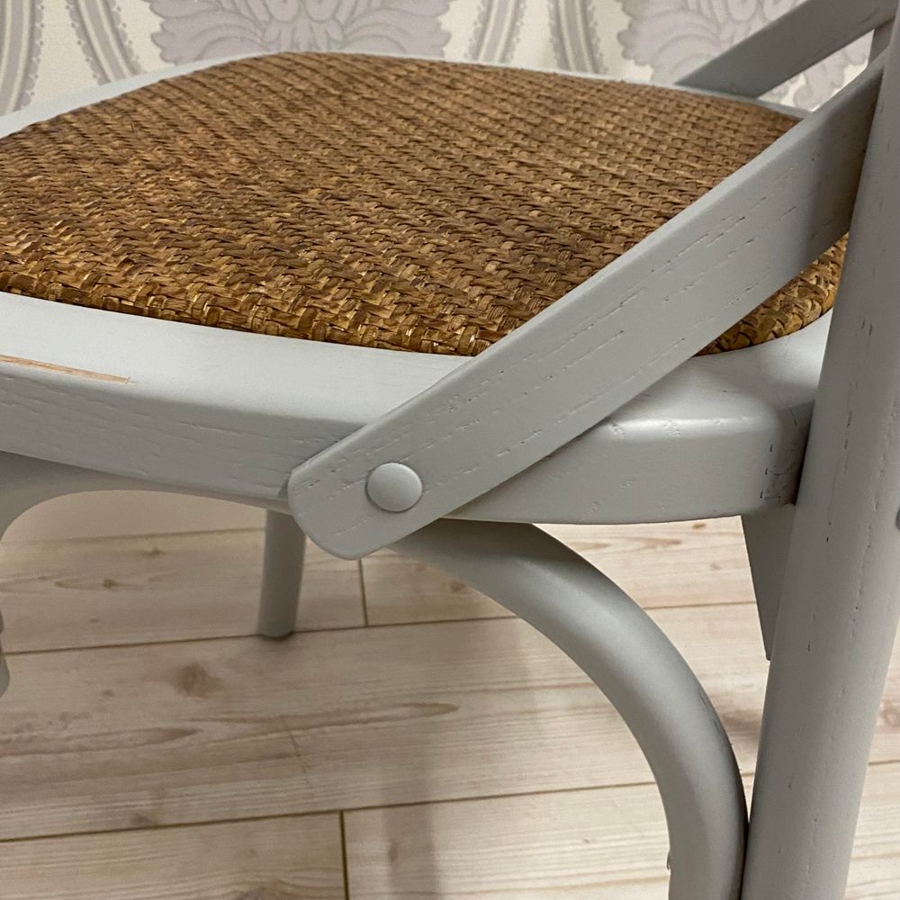 French Cross Back Chair — Grey