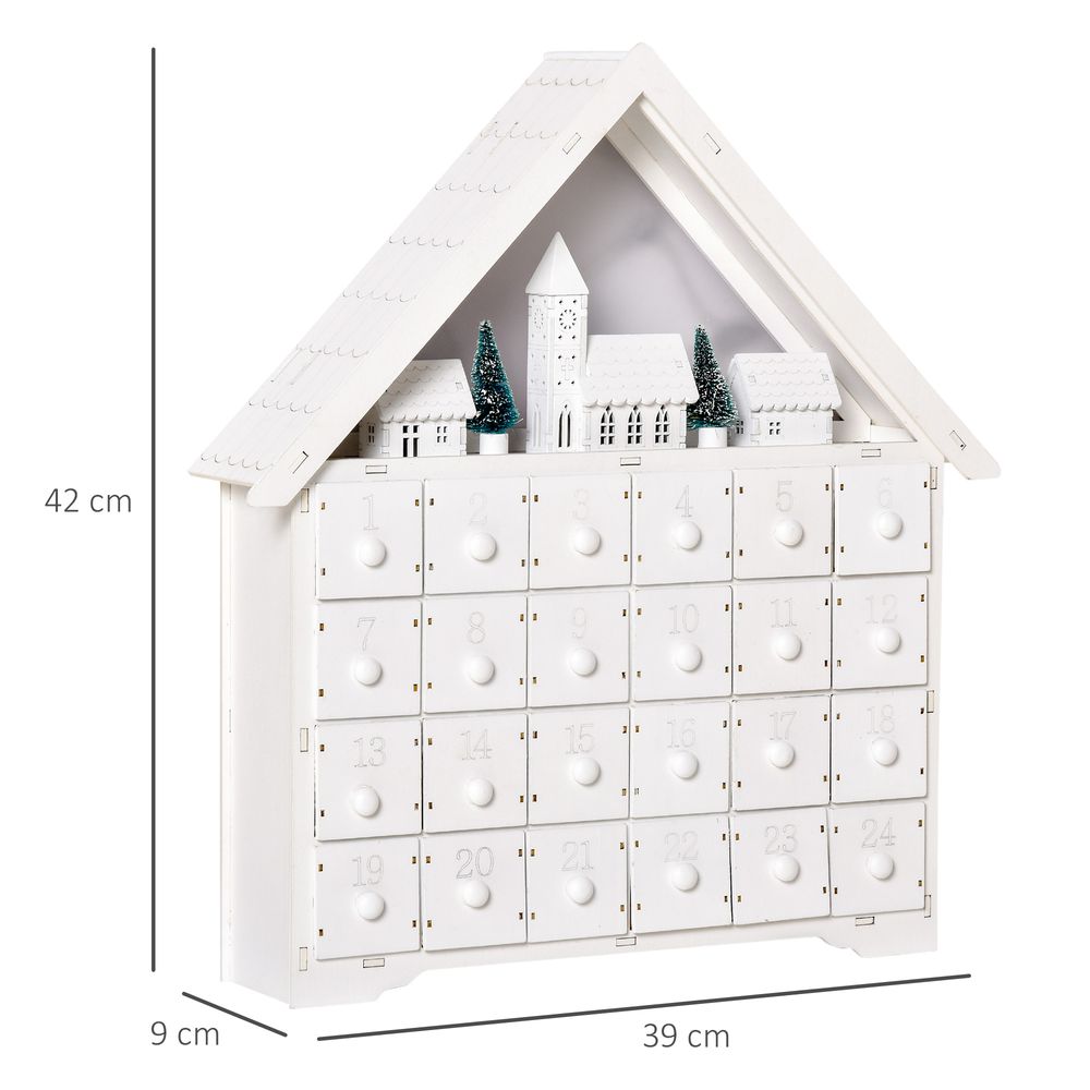 Wooden Christmas Advent Calendar with LED lighting