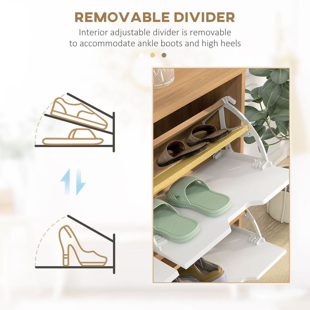 Shoe Storage Cabinet with 4 Flip Drawers