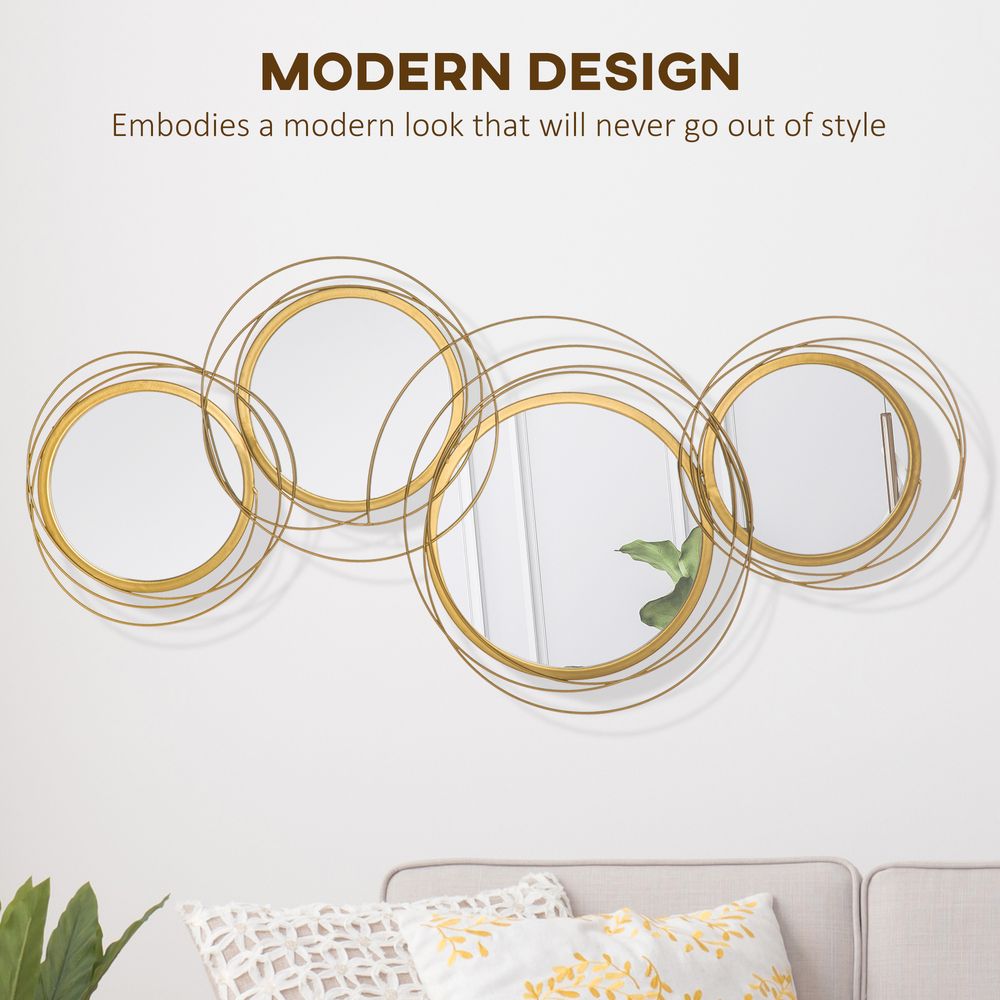 HOMCOM Wall Mirror Decor — Gold