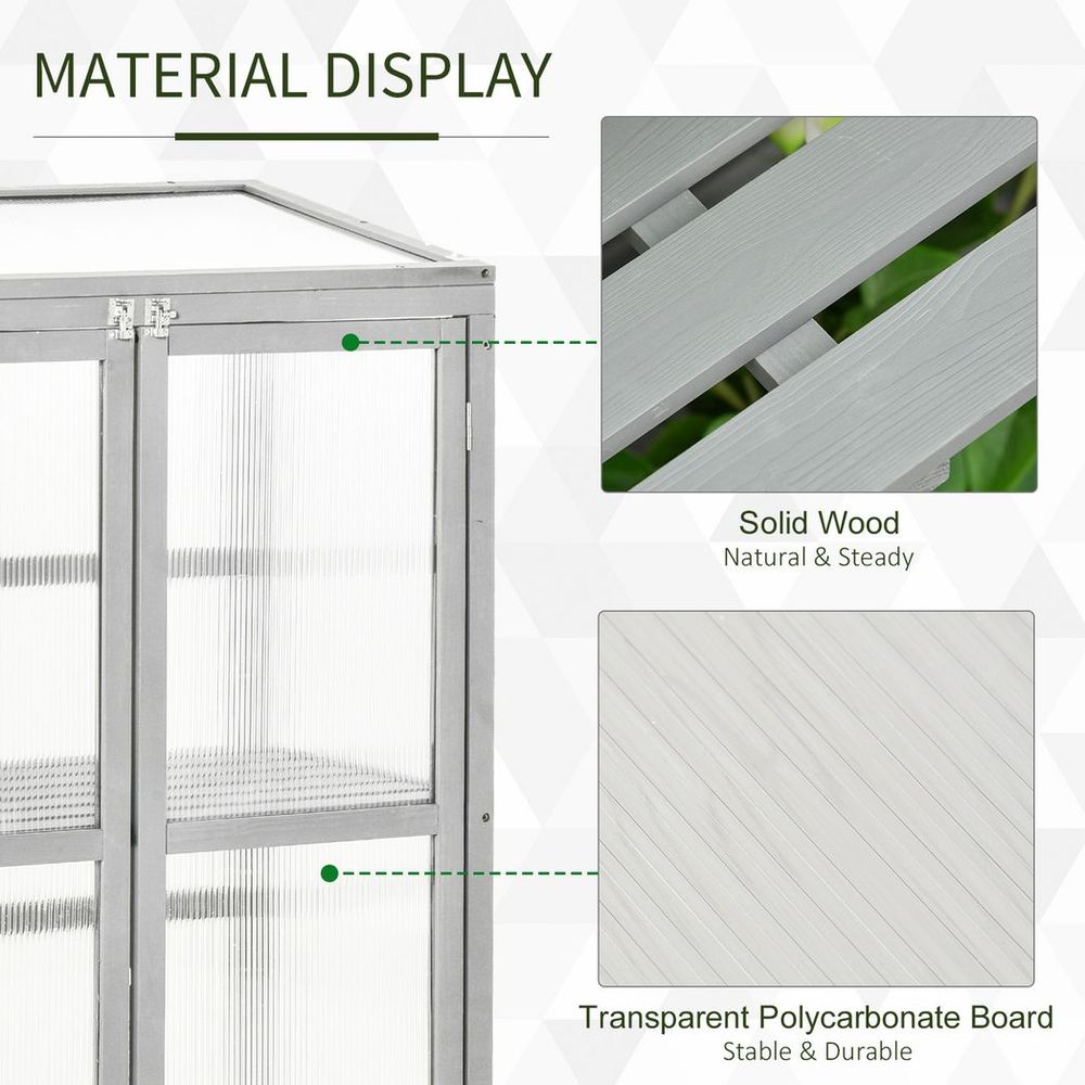 Wood Cold Frame Greenhouse — Grey