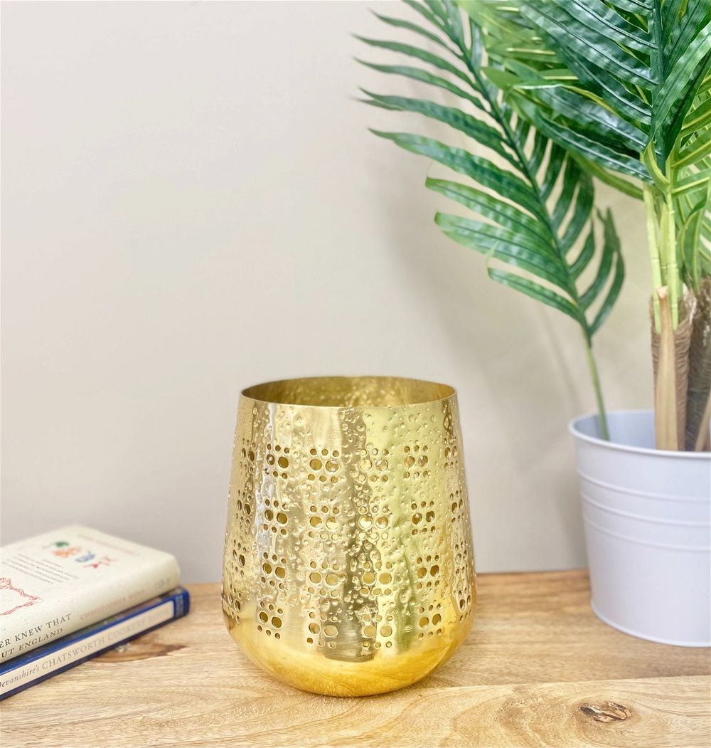Large Gold Candle Pot