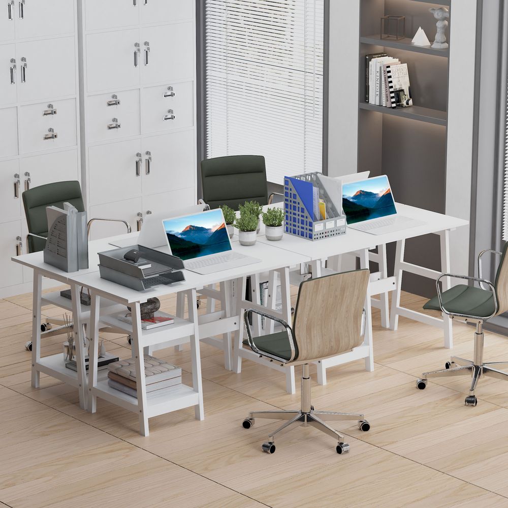 Desk with Storage — White