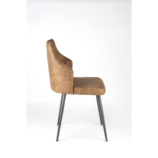 Leather Dining Chair — Brown