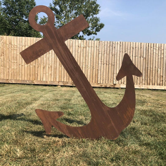 XL Rusty Anchor garden Sign Metal Ornament