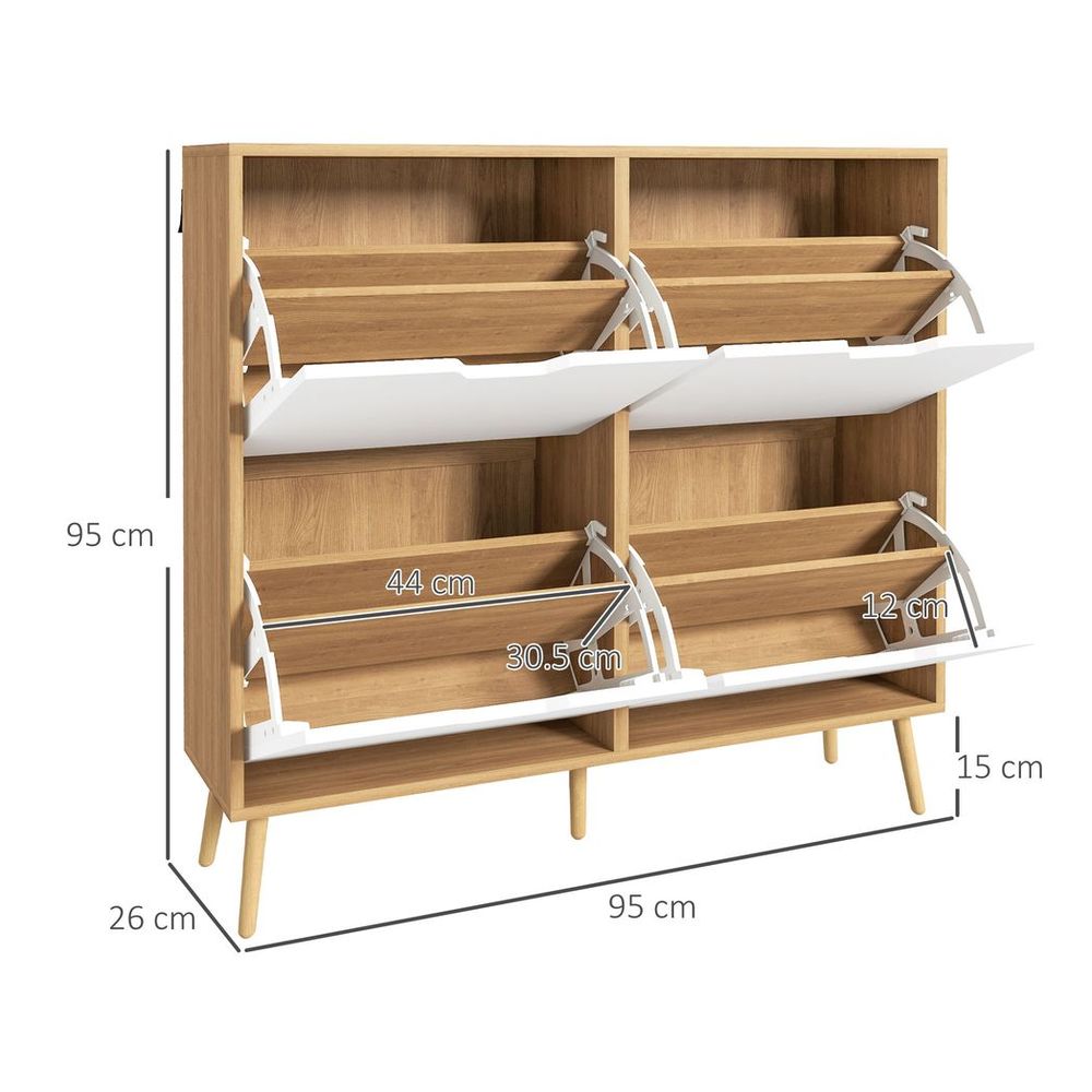 Shoe Storage Cabinet with 4 Flip Drawers