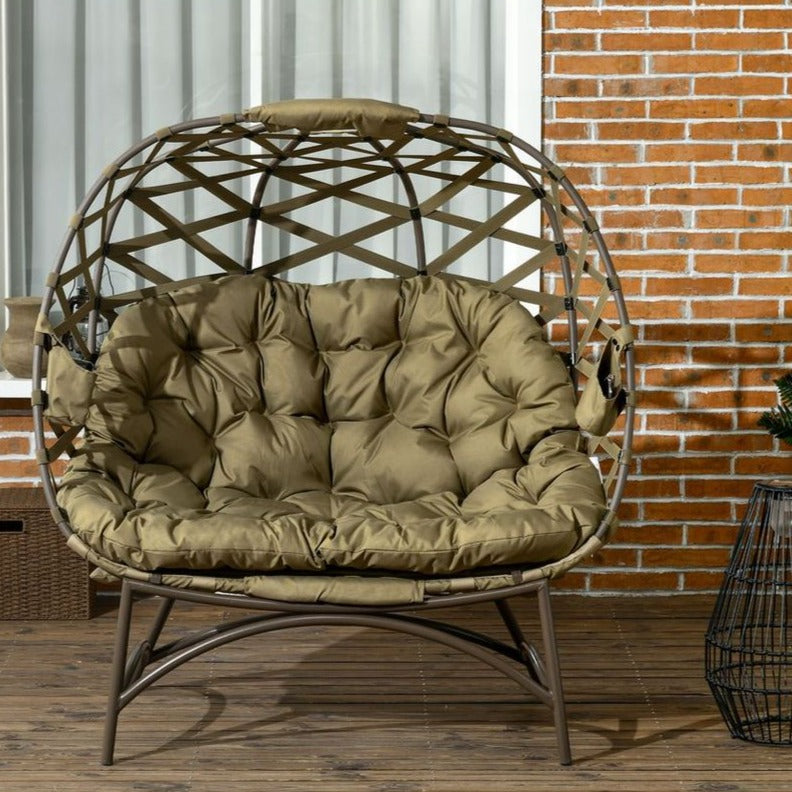 2X Seater Outdoor Egg Chair  — Khaki