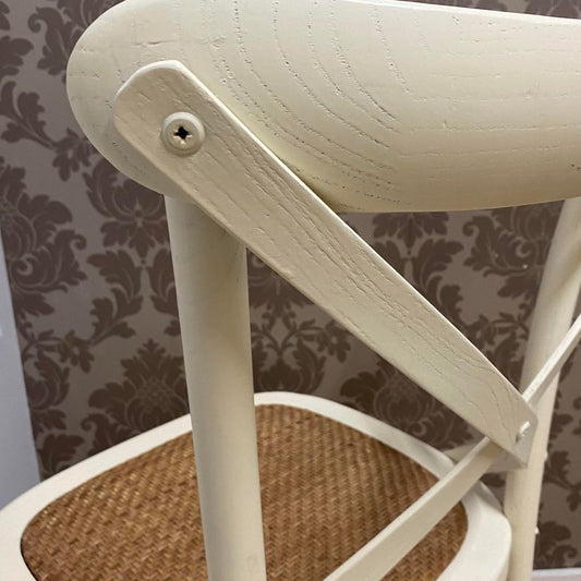French Cross Back Chair — White