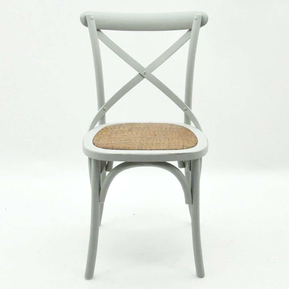 French Cross Back Chair — Grey