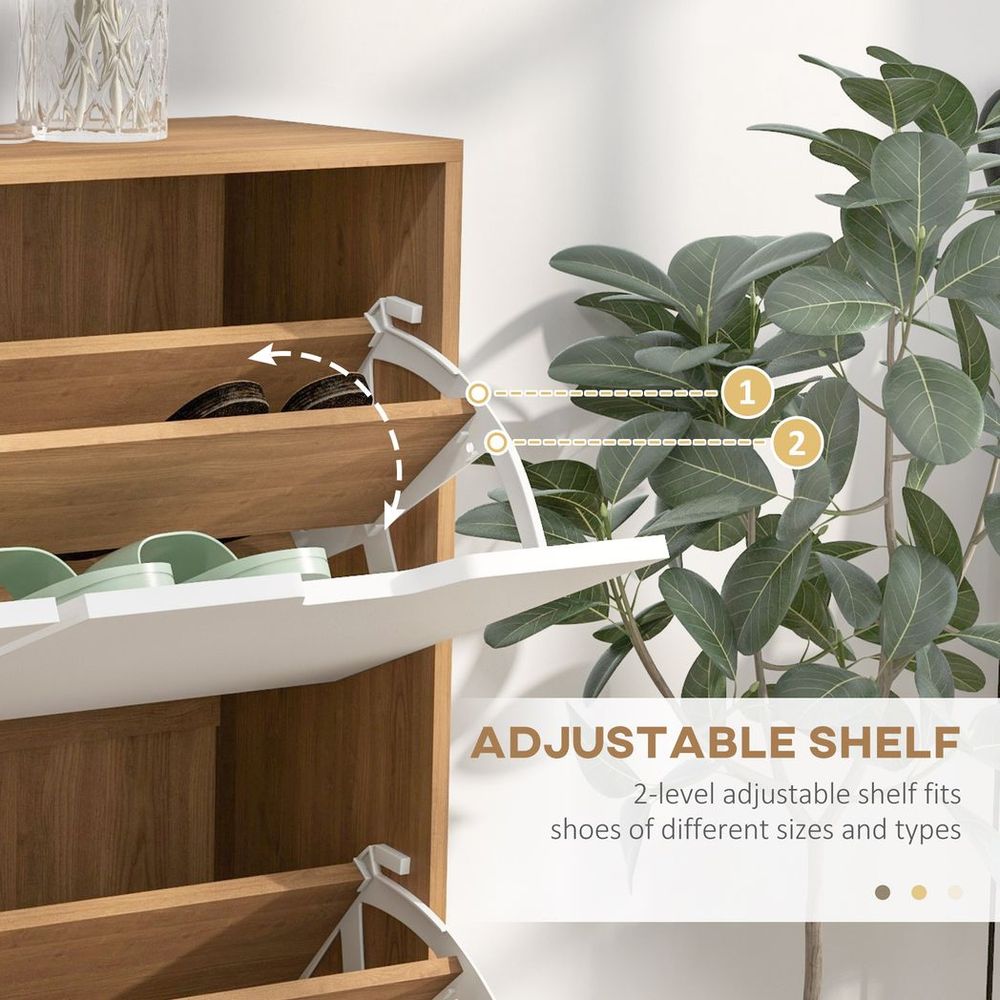 Shoe Storage Cabinet with 4 Flip Drawers
