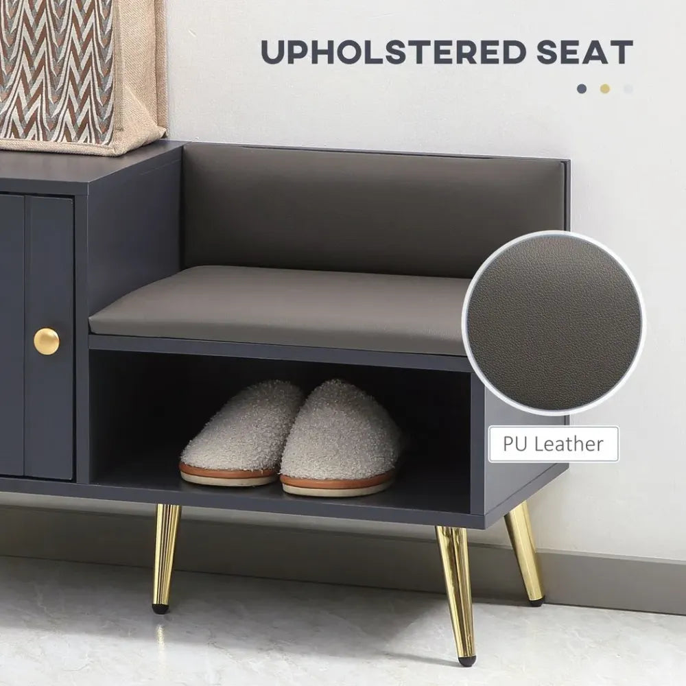Shoe Bench with Storage Cabinet