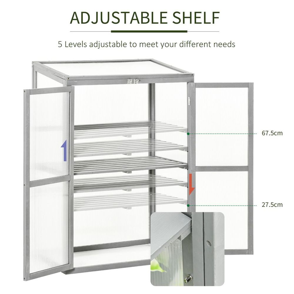 Wood Cold Frame Greenhouse — Grey