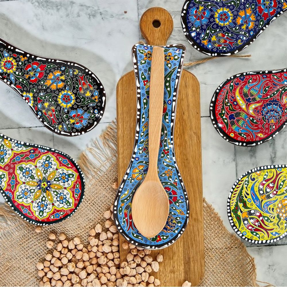 Handmade Ceramic Spoon Rest —Blue