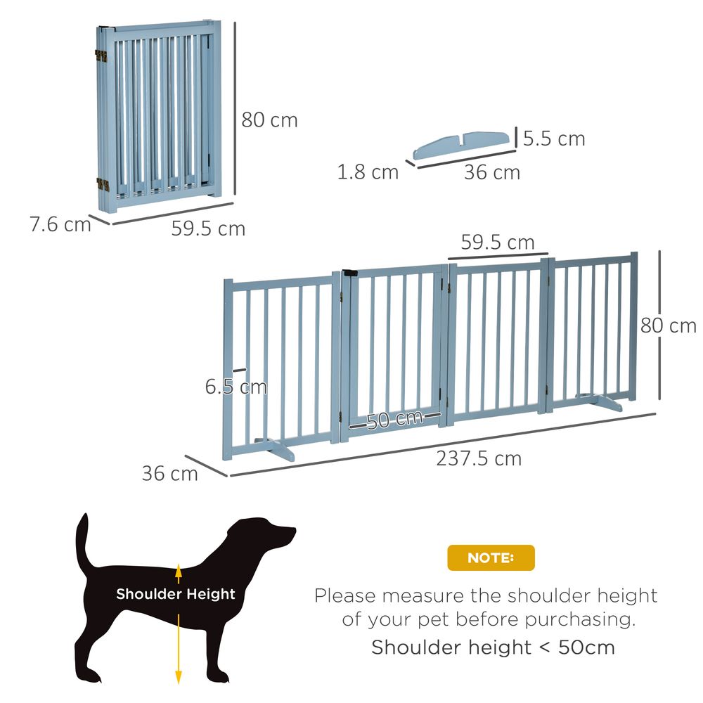 Wooden Foldable Dog Safety Barrier — Blue Grey