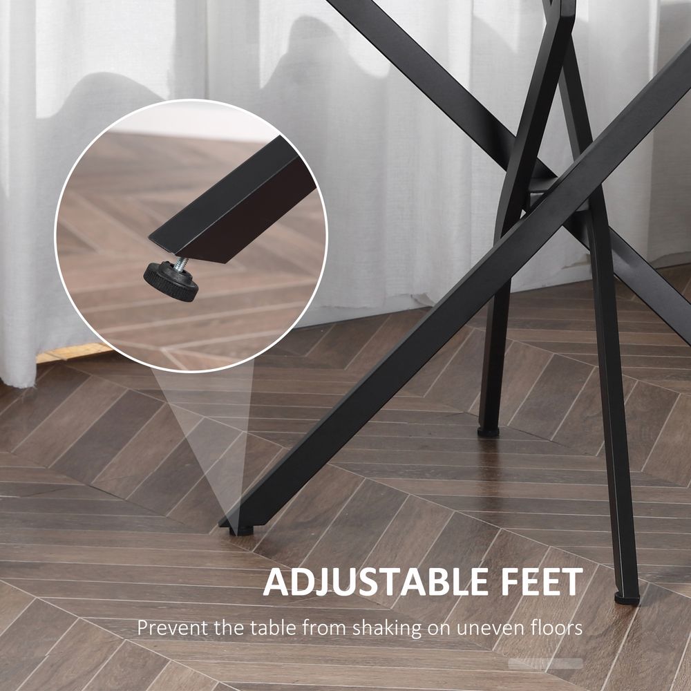 Clear Glass Round Dining Table — Black