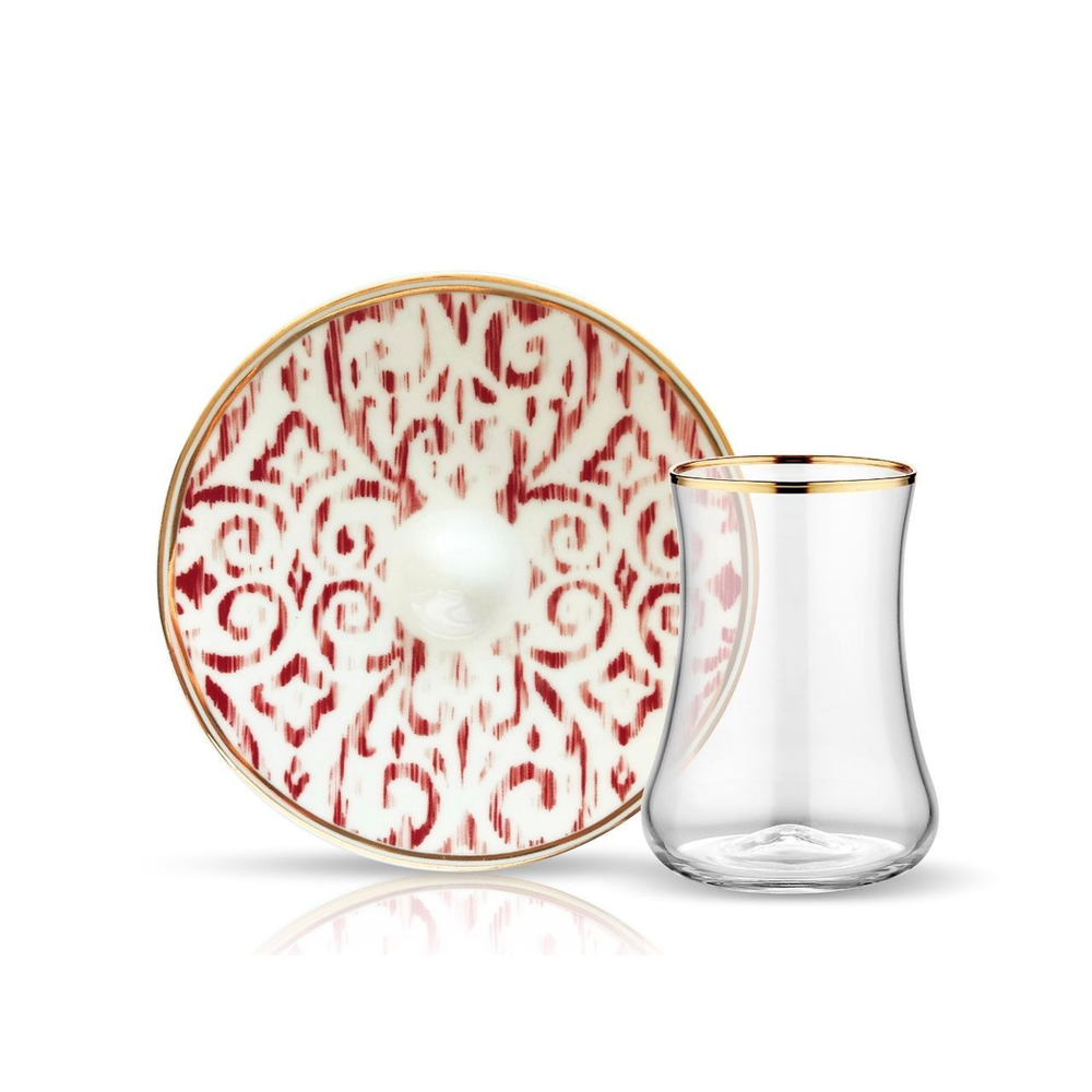 Dervish Nomad Red Tea Glass and Saucer