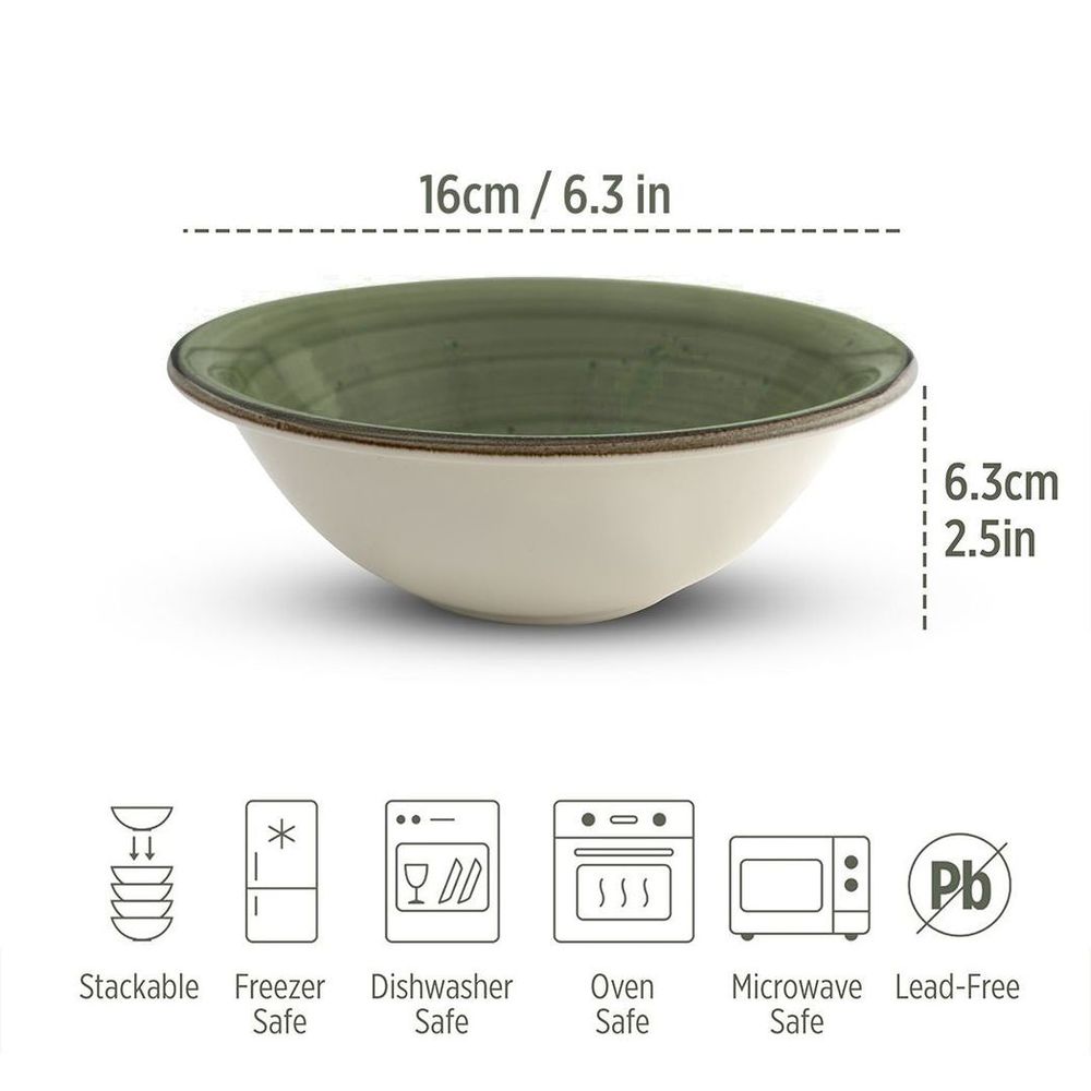Porcelain Soup-Cereal Bowl Pebble Pistachio Green 14cm