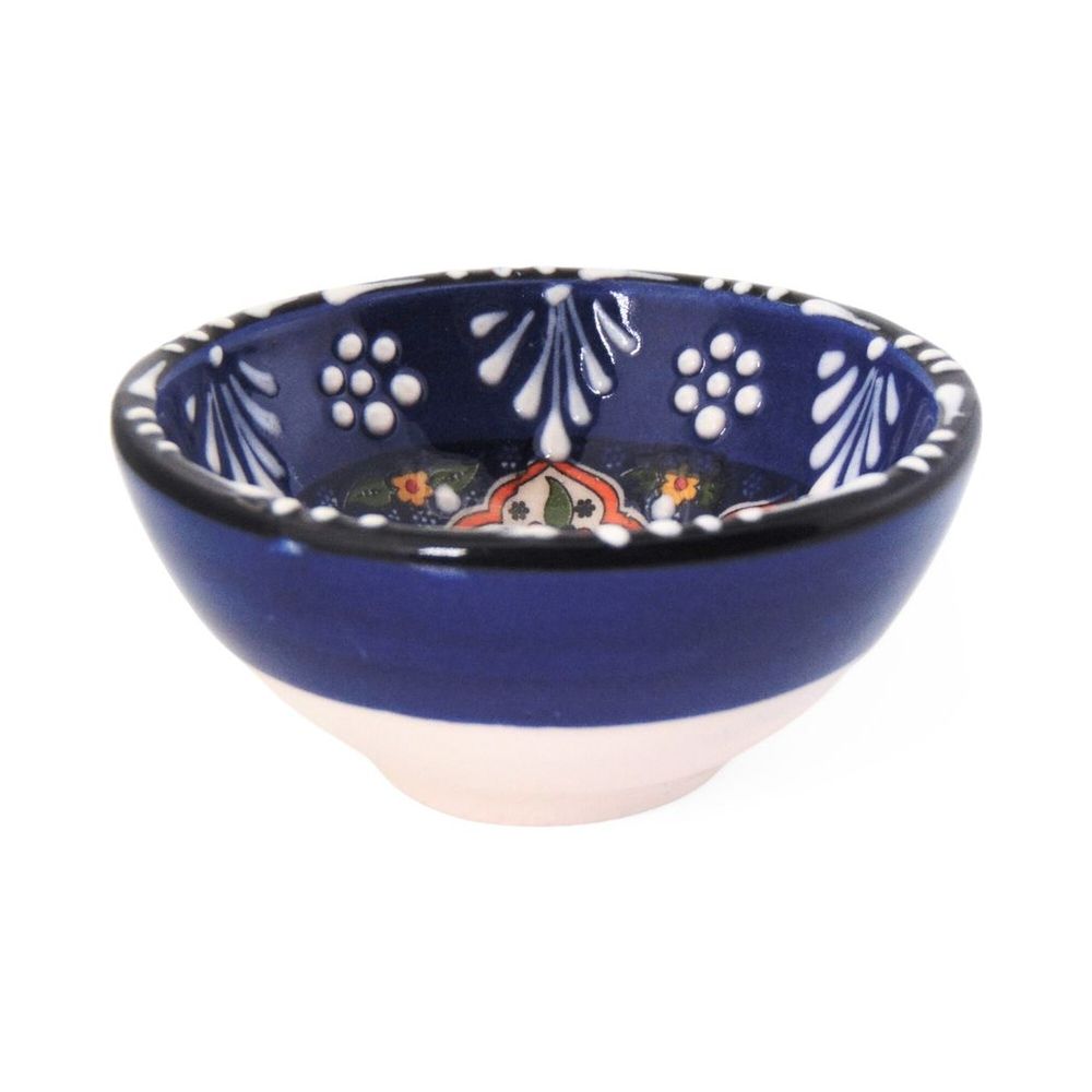 Handmade Ceramic Bowl Mexican — Navy