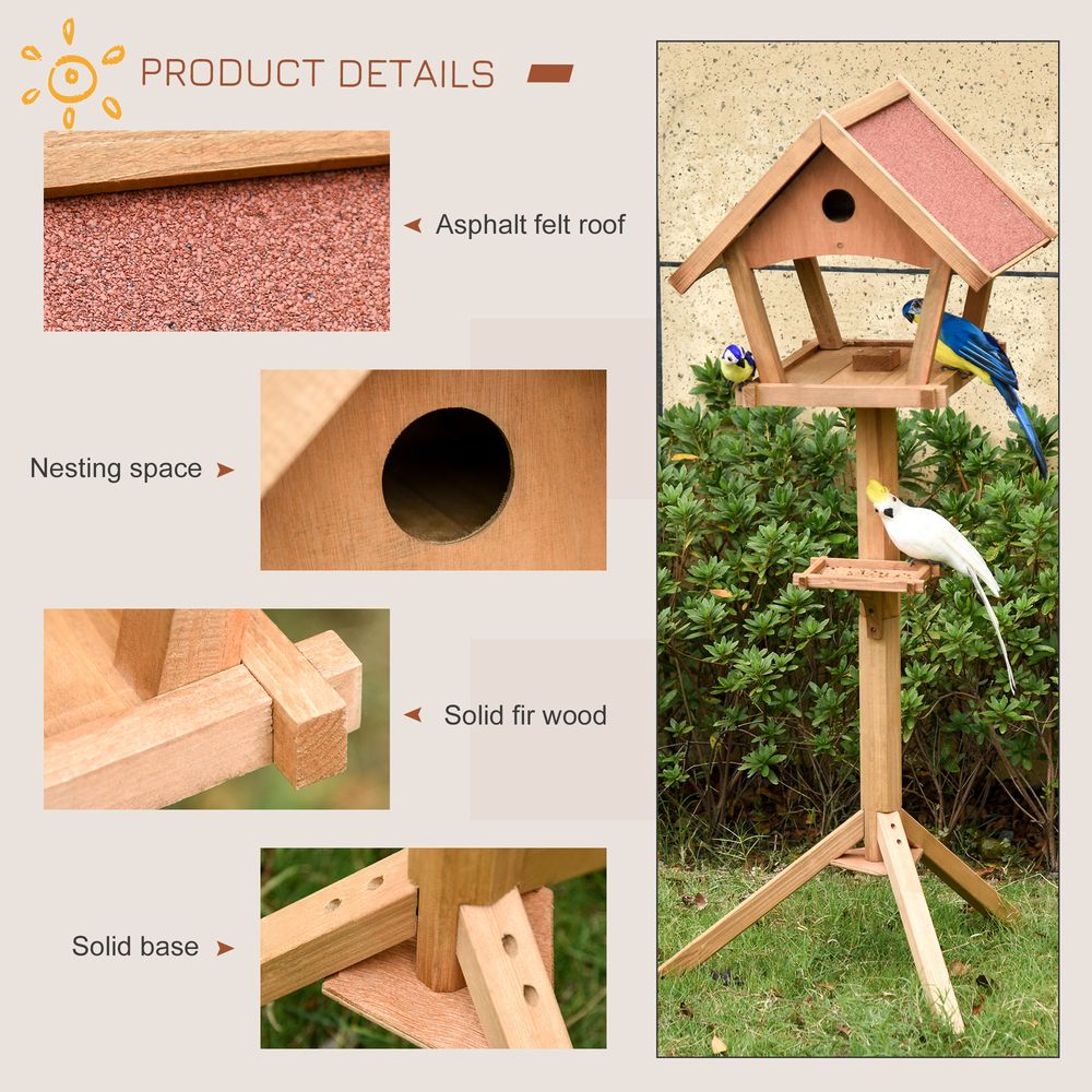 Wooden Bird Feeder Stand