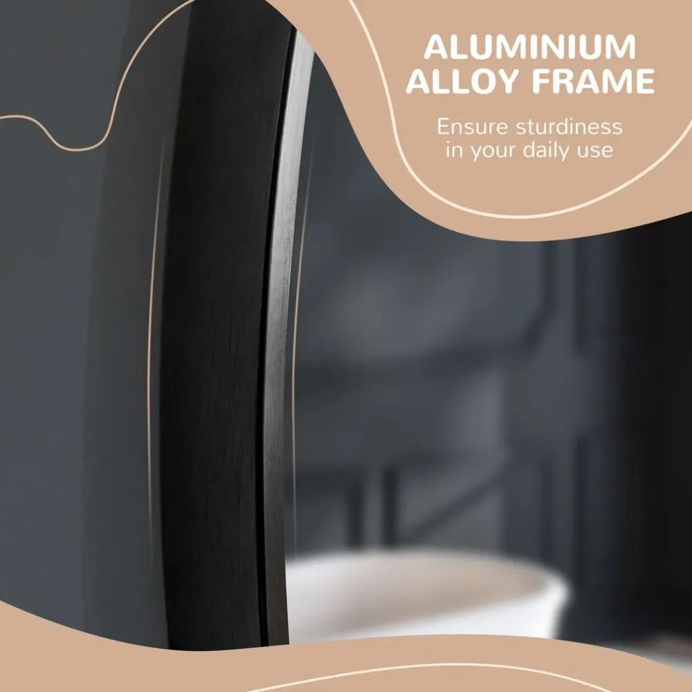 Wall-mounted Vanity Mirror — Black, 40x40cm