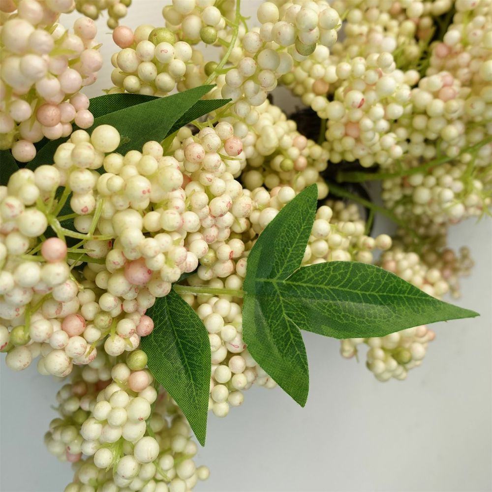 Artificial Hanging White Berries Wreath