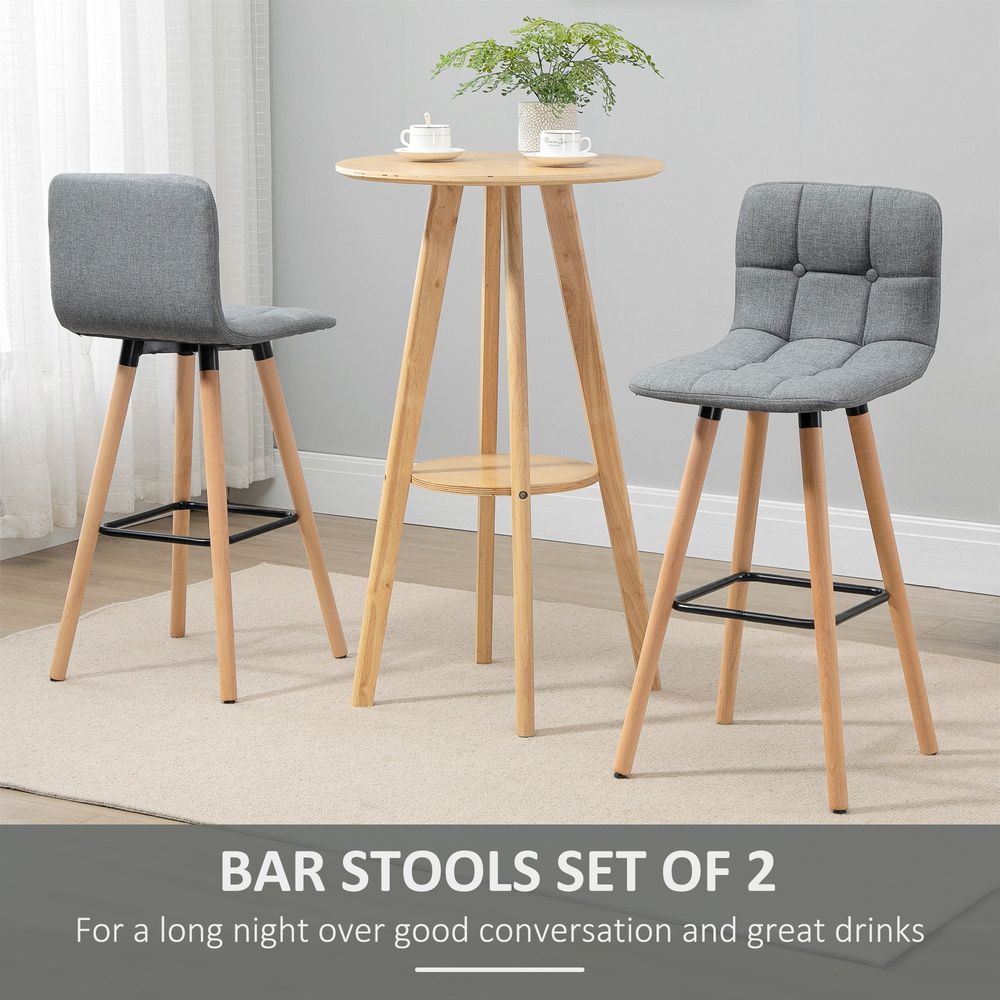 Set of 2 Bar stools — Grey