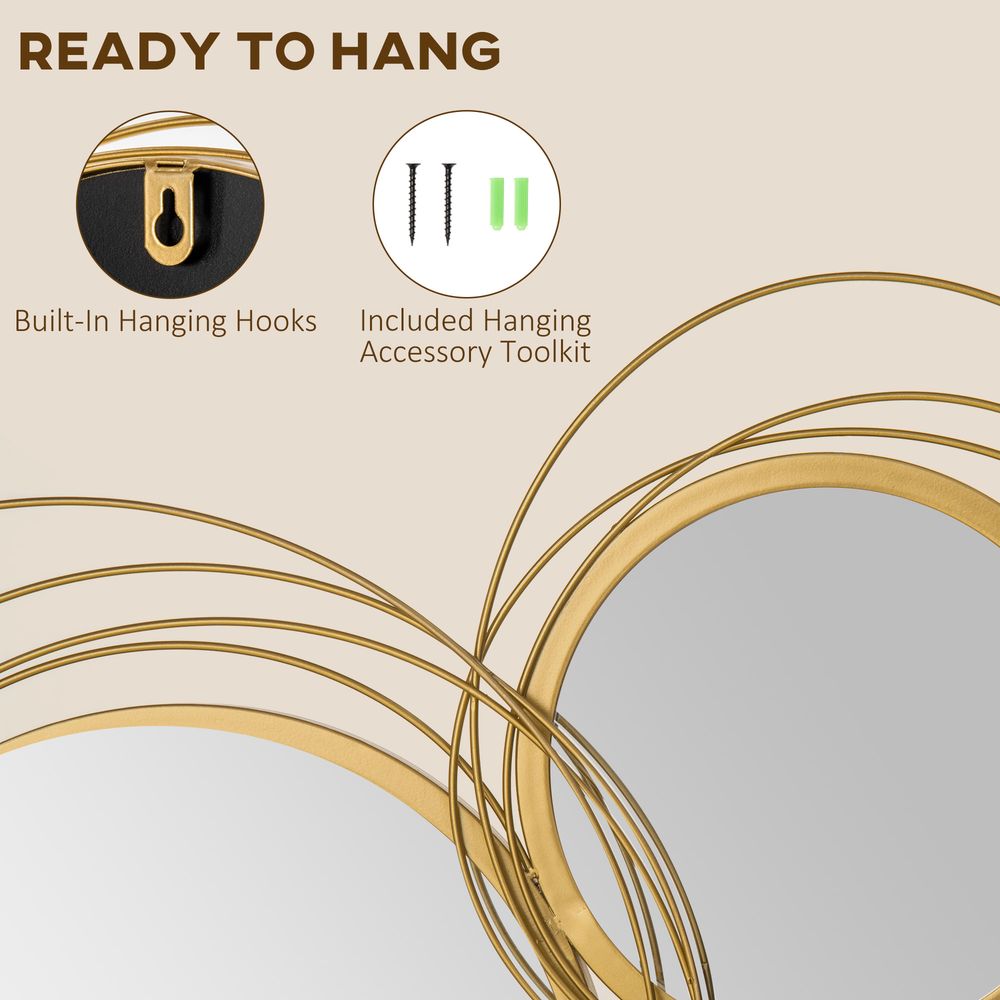 HOMCOM Wall Mirror Decor — Gold