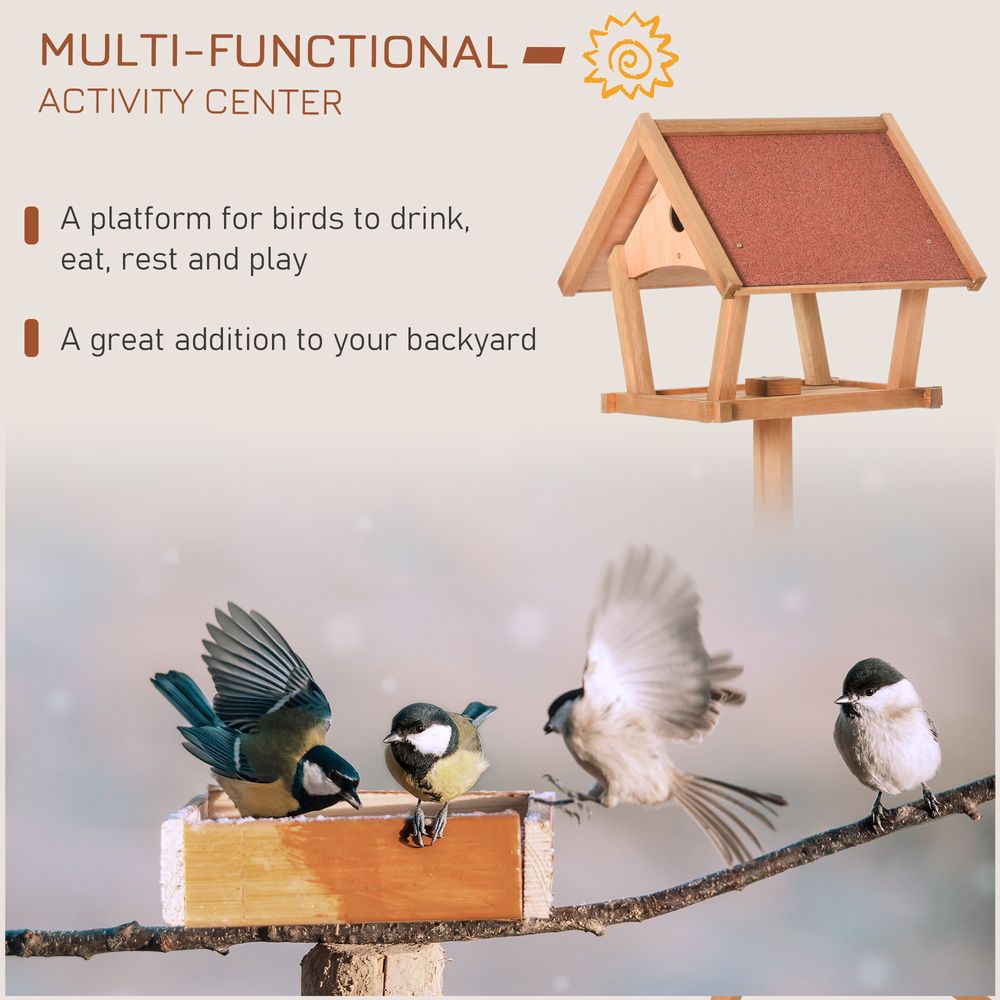 Wooden Bird Feeder Stand