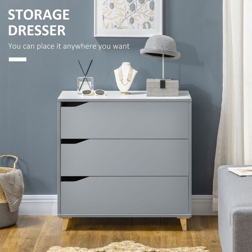 Chest of Drawers 3-Drawer Dresser Storage Cabinet
