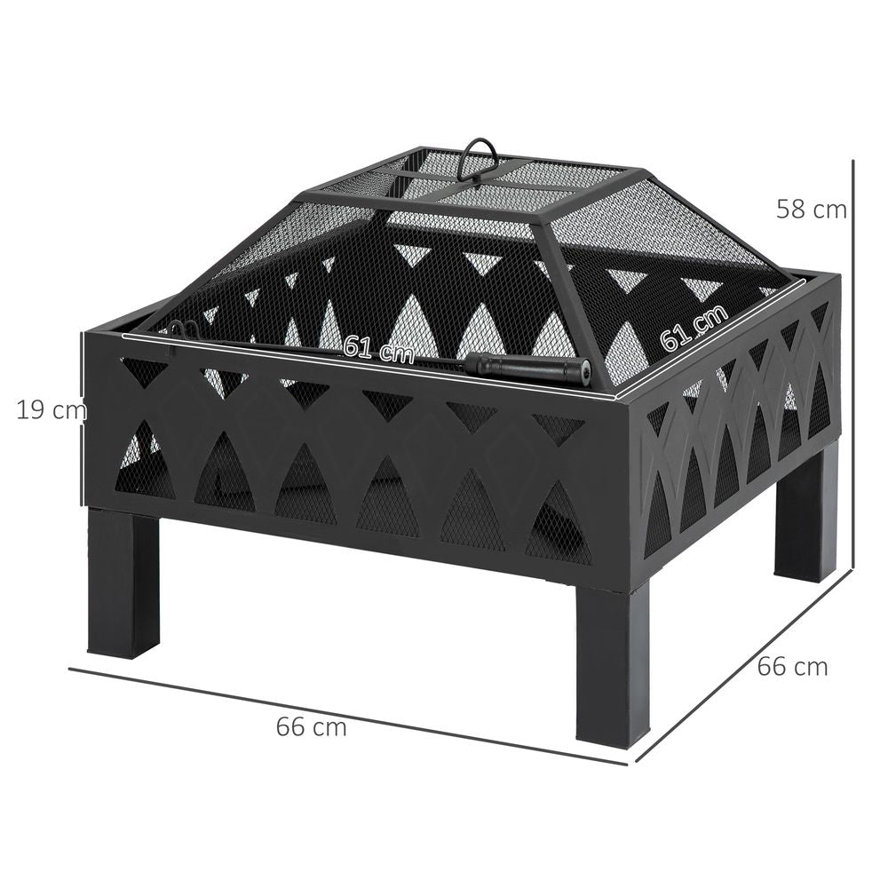 Outdoor Fire Pit with Screen Cover
