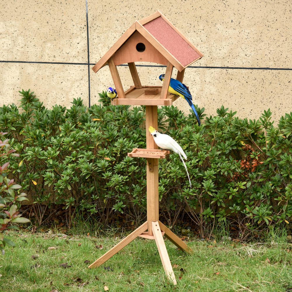 Wooden Bird Feeder Stand