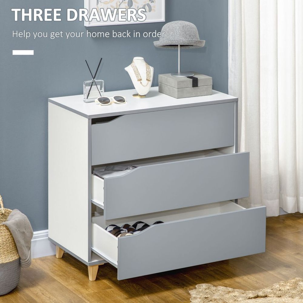 Chest of Drawers 3-Drawer Dresser Storage Cabinet