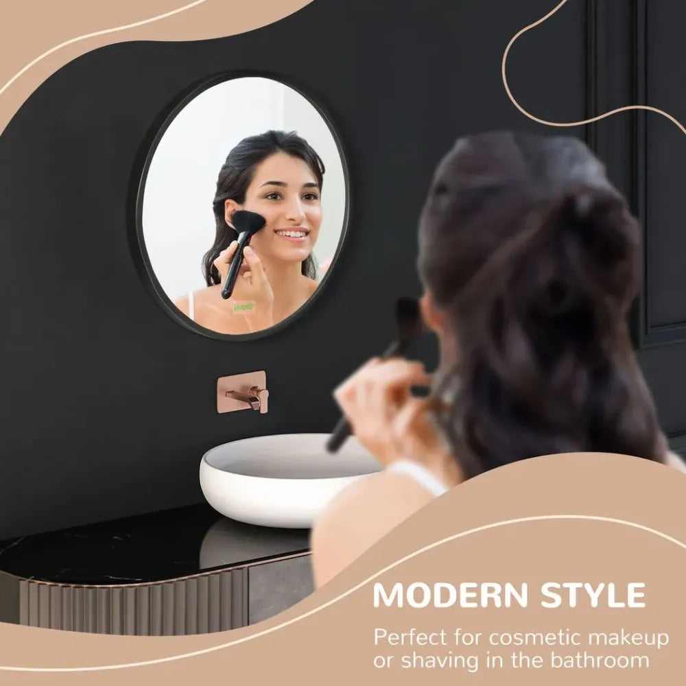 Wall-mounted Vanity Mirror — Black, 40x40cm