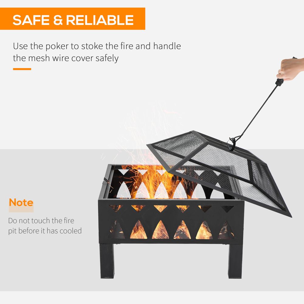 Outdoor Fire Pit with Screen Cover