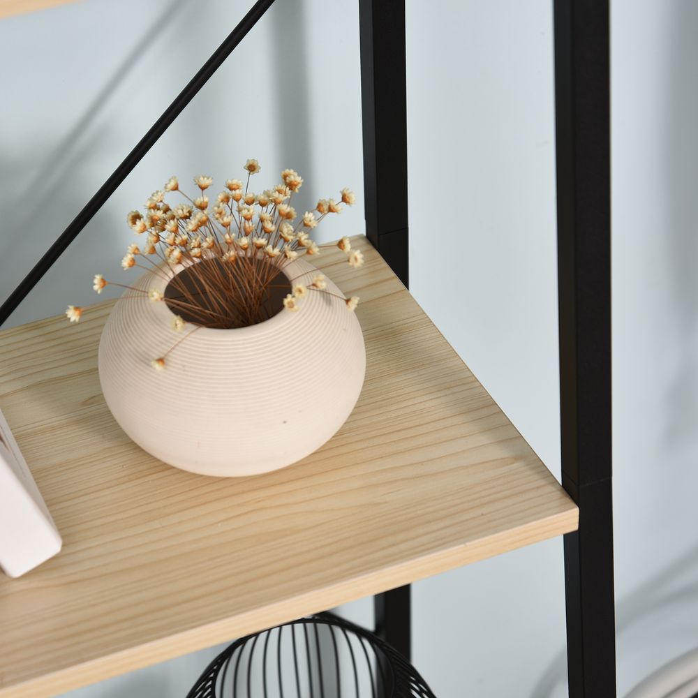 4-Tier Minimalistic Ladder Shelf Unit Steel Frame